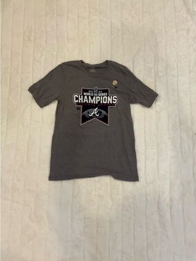 Genuine Merchandise Atlanta Braves Gray World Series Champions Tee